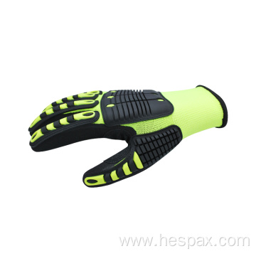 Hespax Nitrile Coated Oilfield Safety Anti Impact Gloves